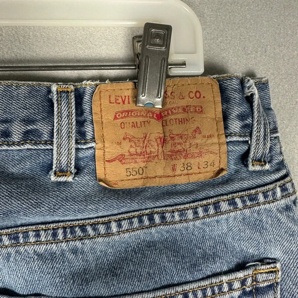 Levis 550 Jeans Mens 38X34 Blue Relaxed Fit Tapered Leg 5-Pocket Denim Casual